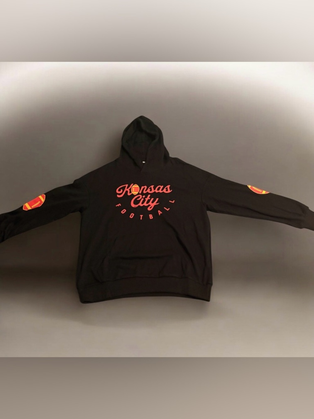 Kansas City Football Crewneck Sweatshirt - Black Unisex - Picture 2 of 4